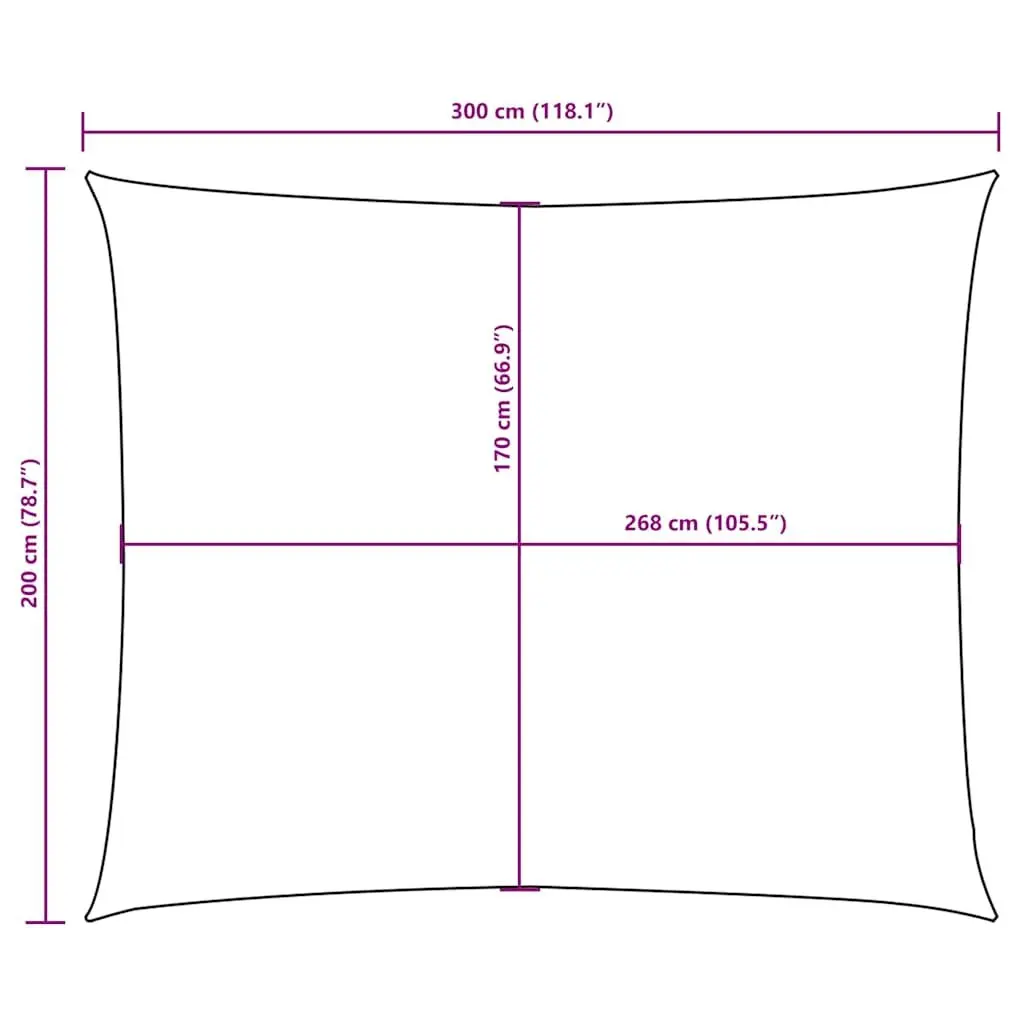 Rectangular Sunshade Sail 2x3m Oxford Fabric