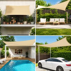 Rectangular Sunshade Sail 2x5 m White, PU Coated Fabric