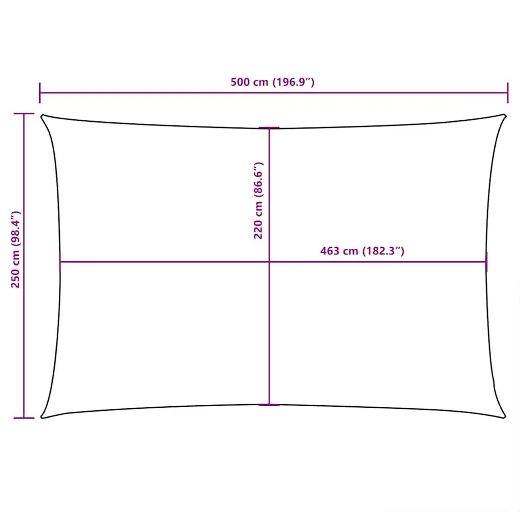 Rectangular Sunshade Sail Outdoor Garden Terrace Patio Protection 2.5x5m White