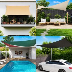 Rectangular Sunshade Sail Specifications: 3x4 m White Fabric