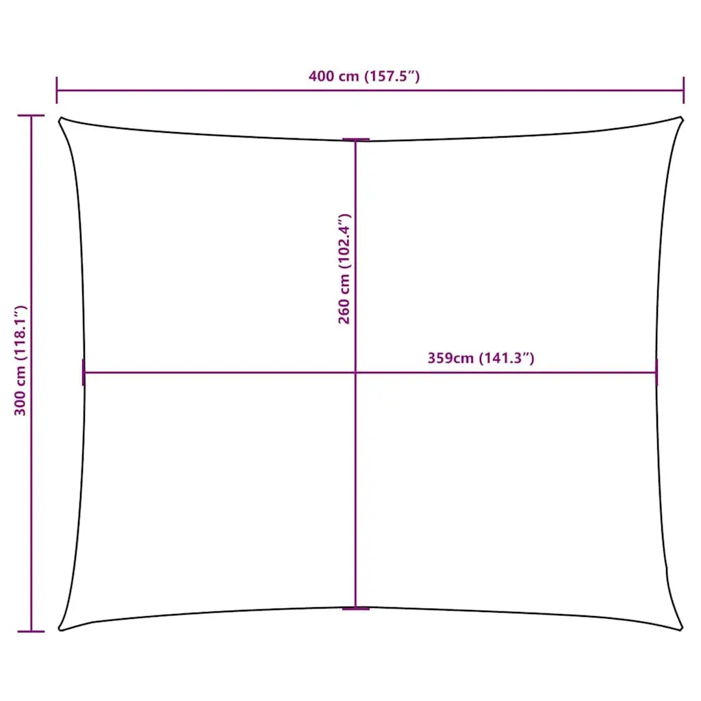 Rectangular Sunshade Sail 3x4 m White Oxford Fabric Garden Terrace Outdoor