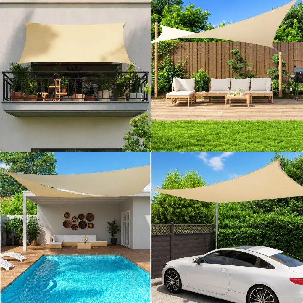 Rectangular Sunshade Sail 3x6 m White
