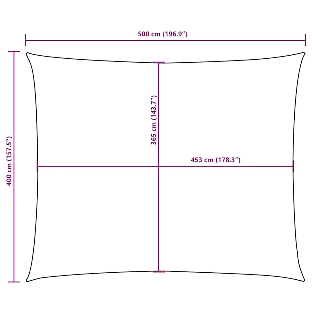 Rectangular Sunshade Sail 4x5 m White Oxford Fabric Garden Outdoor Patio Terrace