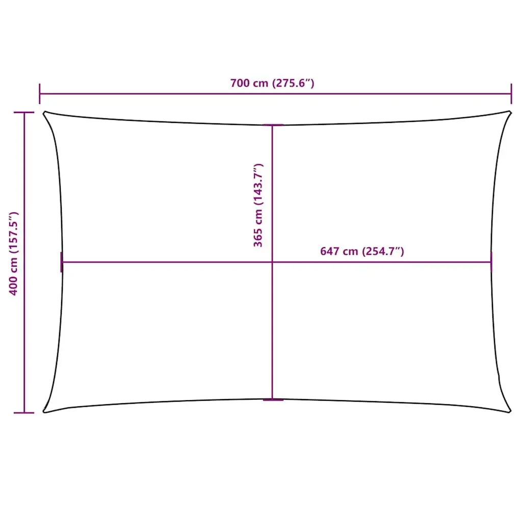 Rectangular Sunshade Sail 4x7 m