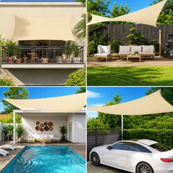 Rectangular Sunshade Sail Specifications: 2x2.5m, Black