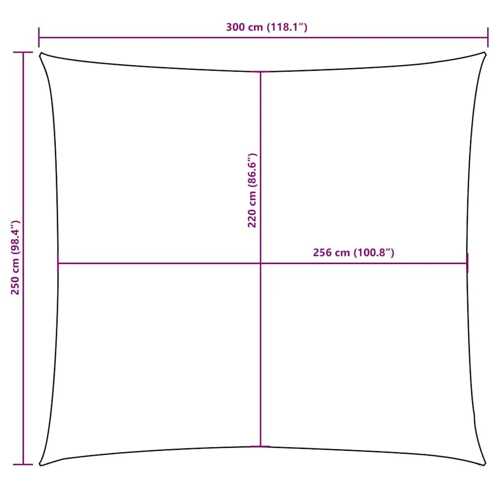 Rectangular Sunshade Sail 2.5x3m Black Oxford Fabric Garden Patio Outdoor Shade