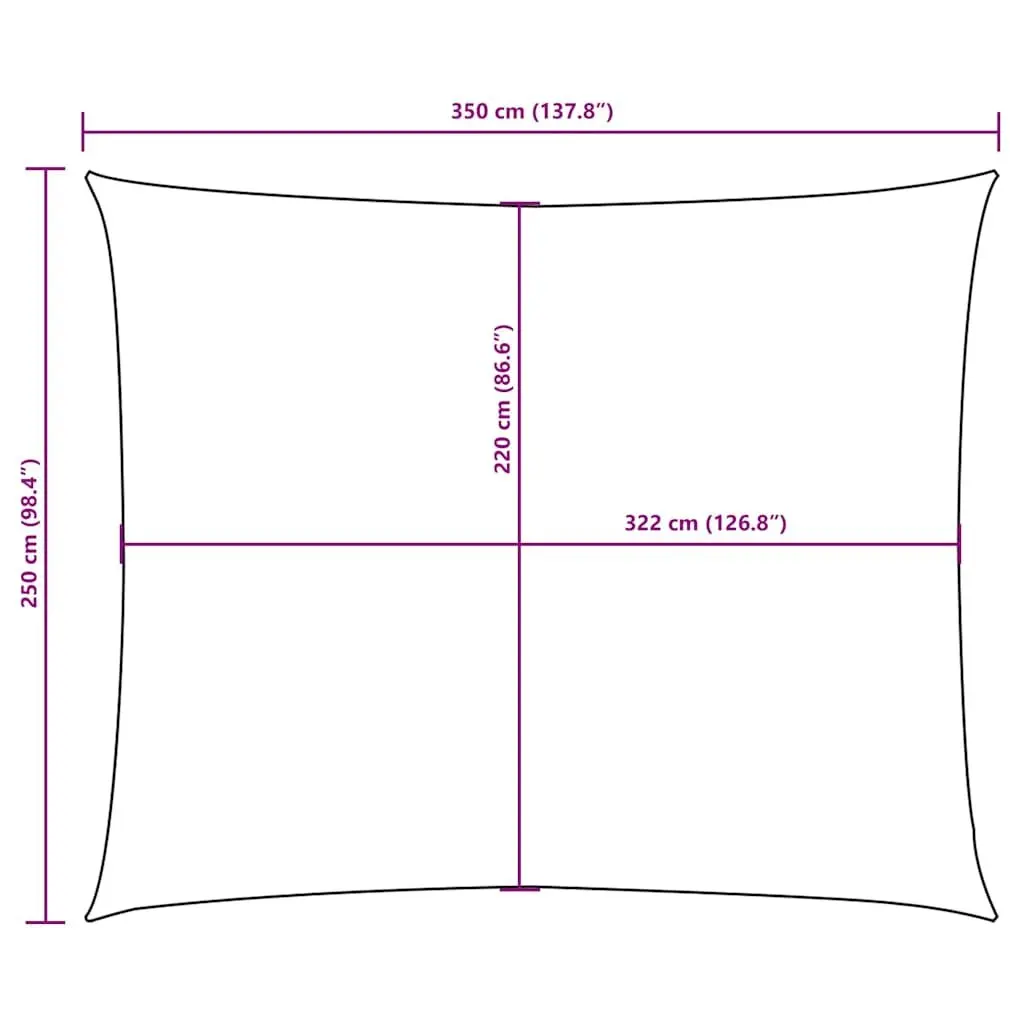 Rectangular Sunshade Sail Black Outdoor Garden Terrace Balcony UV Protection