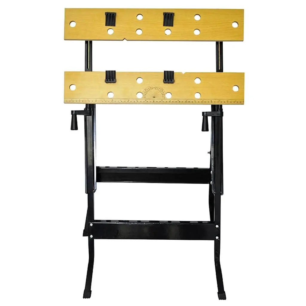 Foldable Yellow Workbench with Storage
