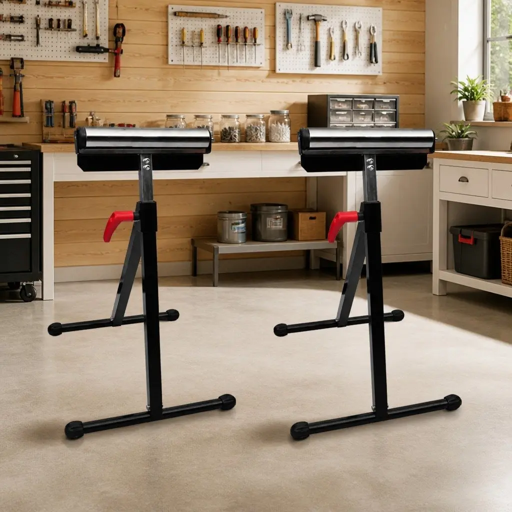 Roller Stands Set of 2 with 60kg Capacity and Steel Frame