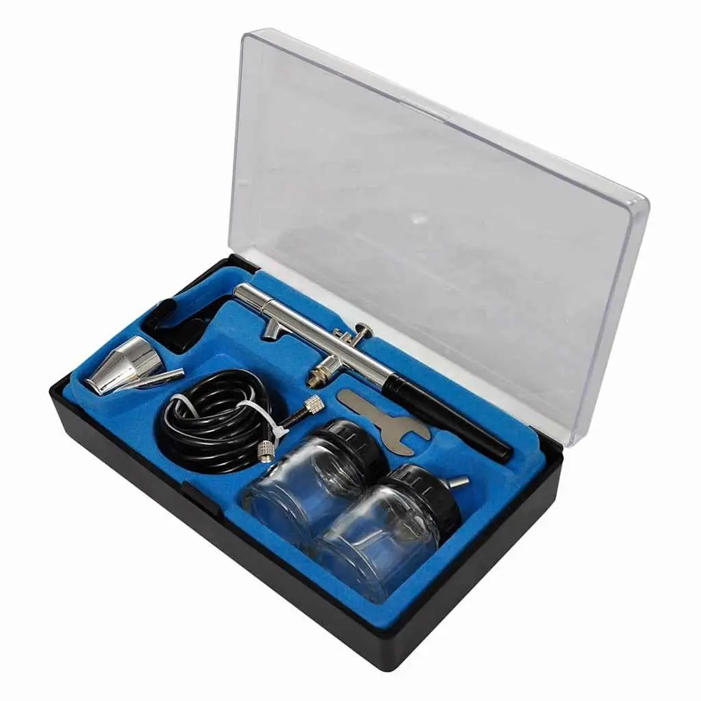 Airbrush Compressor Set 3 Pistol Spray Guns Kit Air Tank Professional Tattoo Art