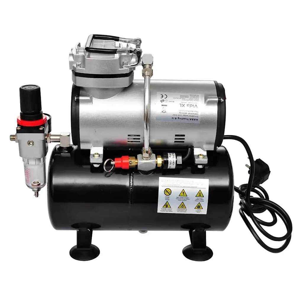Airbrush Compressor Set 3 Pistol Spray Guns Kit Air Tank Professional Tattoo Art