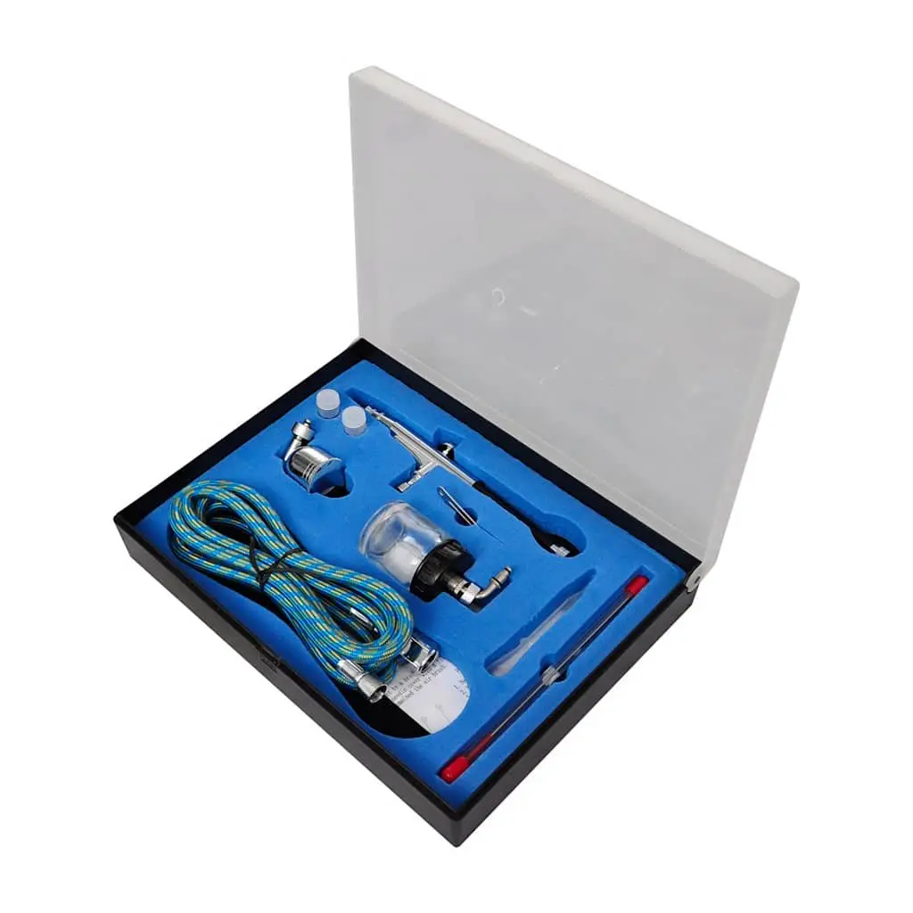 Airbrush Compressor Set with 2 Spray Guns Portable Mini Piston Tank Accessories