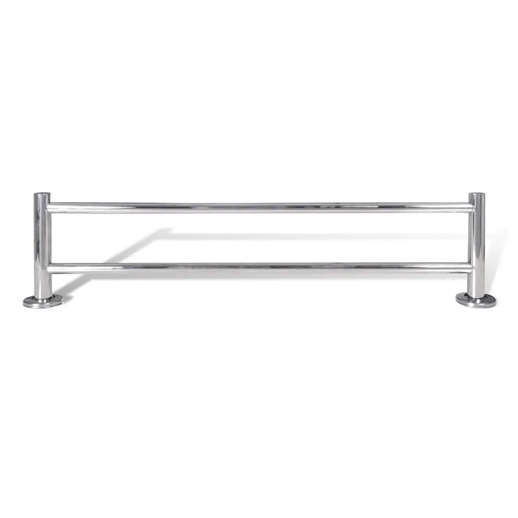 Wall Mounted Towel Rack 2 Tubes Silver Bathroom Holder Storage Bar