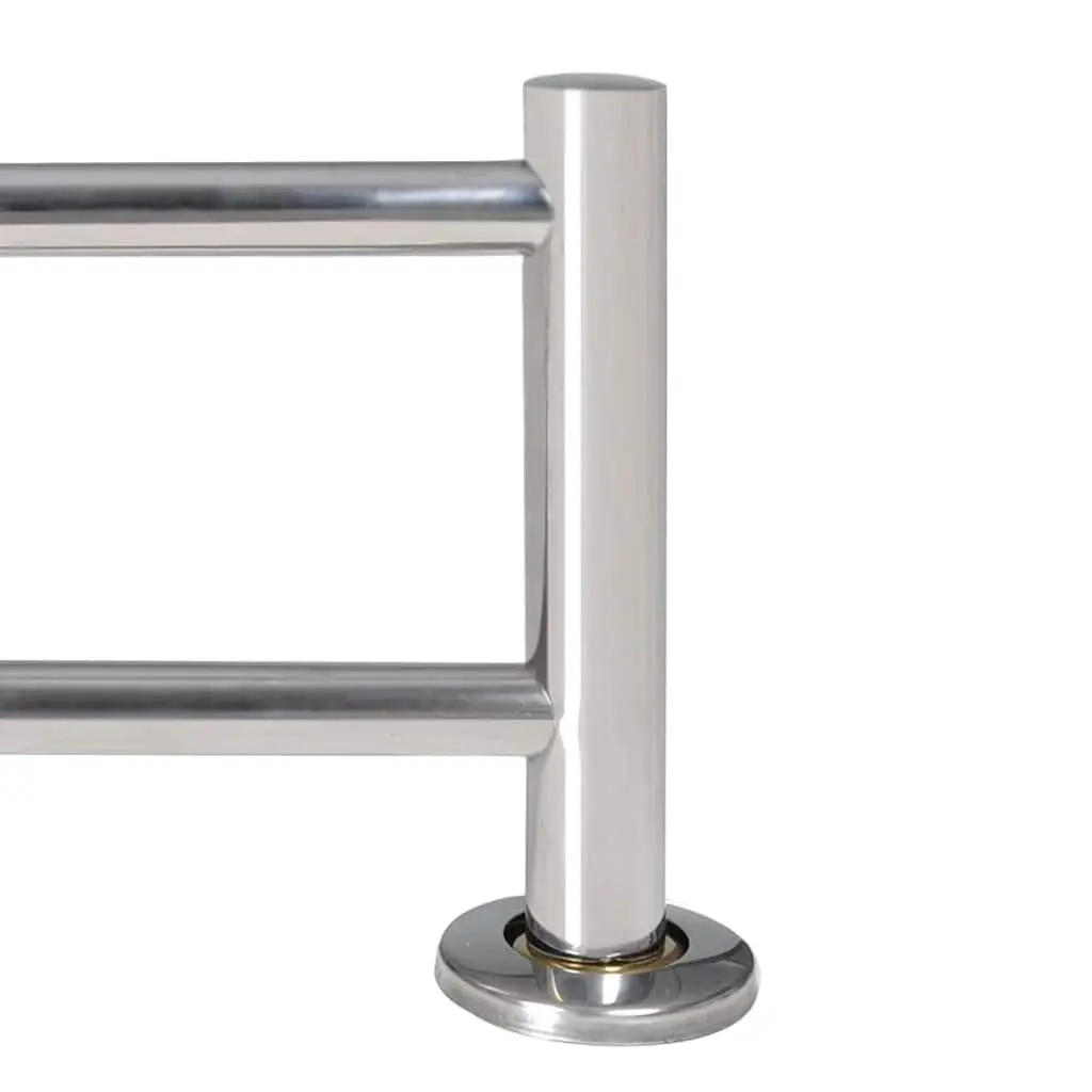 Wall Mounted Towel Rack 2 Tubes Silver Bathroom Holder Storage Bar