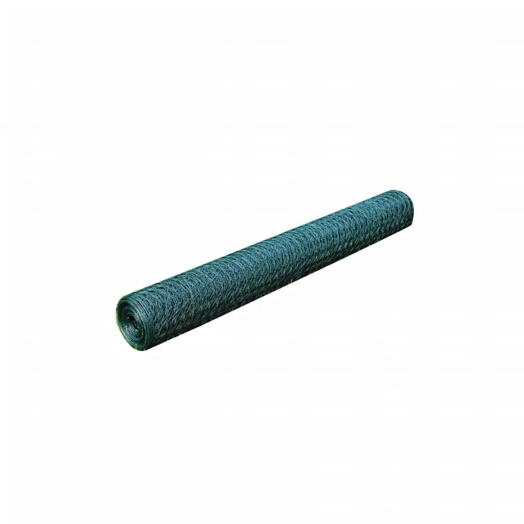 Chicken Wire Fence Panel for Poultry Enclosure Green 25x1 m