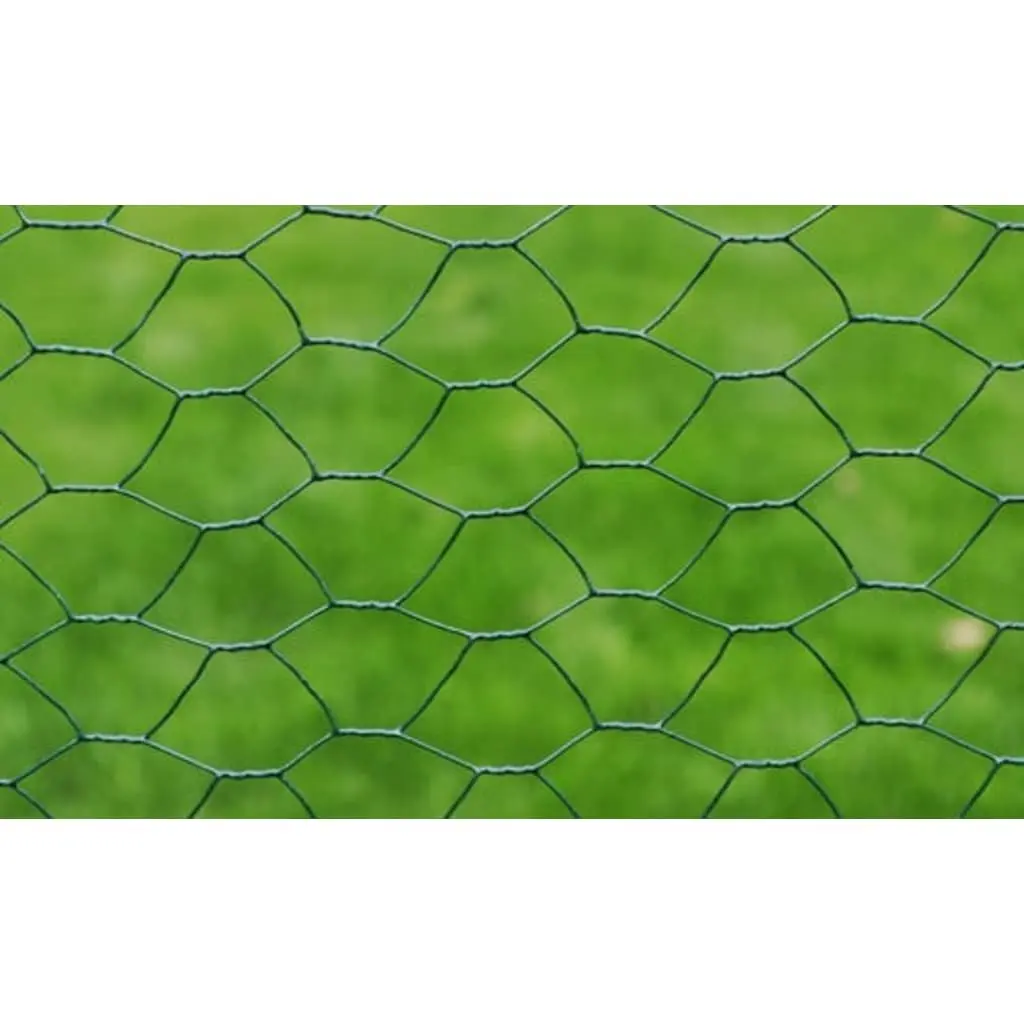 Chicken Wire Fence Panel for Poultry Enclosure Green 25x1 m