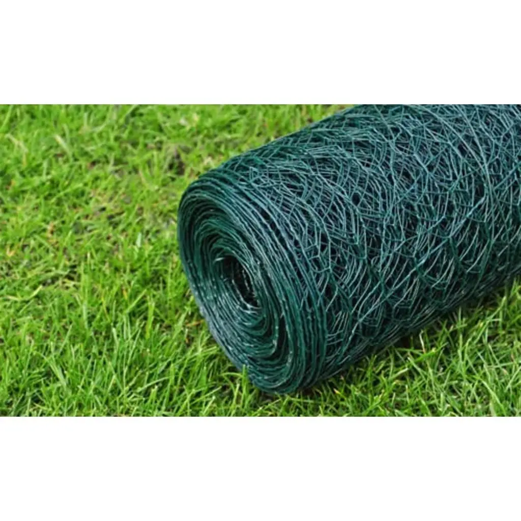 Chicken Wire Fence Panel for Poultry Enclosure Green 25x1 m