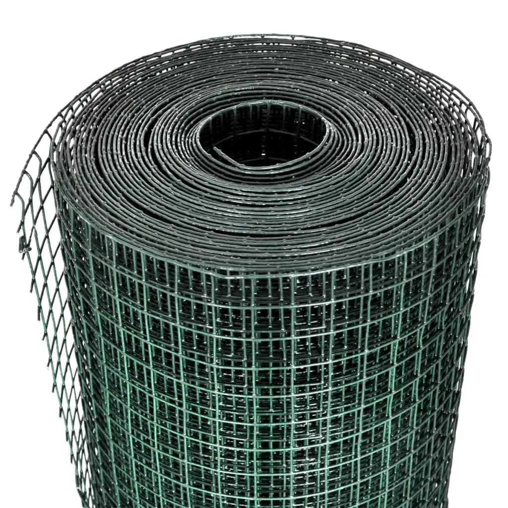 Wire Mesh Fence Panel 10x1m Green Chicken Poultry Cage Aviary Livestock