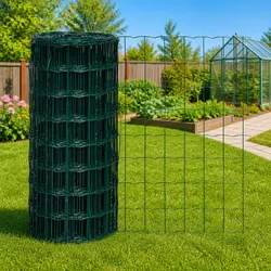 Specifications of Euro Fence Panel - 25m Green Steel Mesh