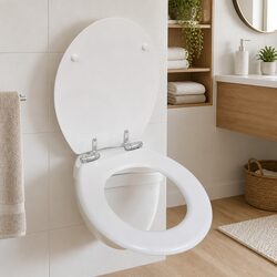 Specifications for White Toilet Seat with Soft Close and Adjustable Hinges