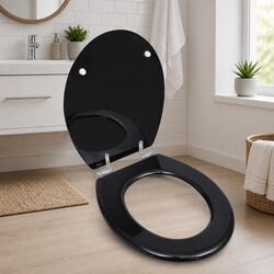 Black Toilet Seat Specifications: Soft Close, MDF, Adjustable Hinges