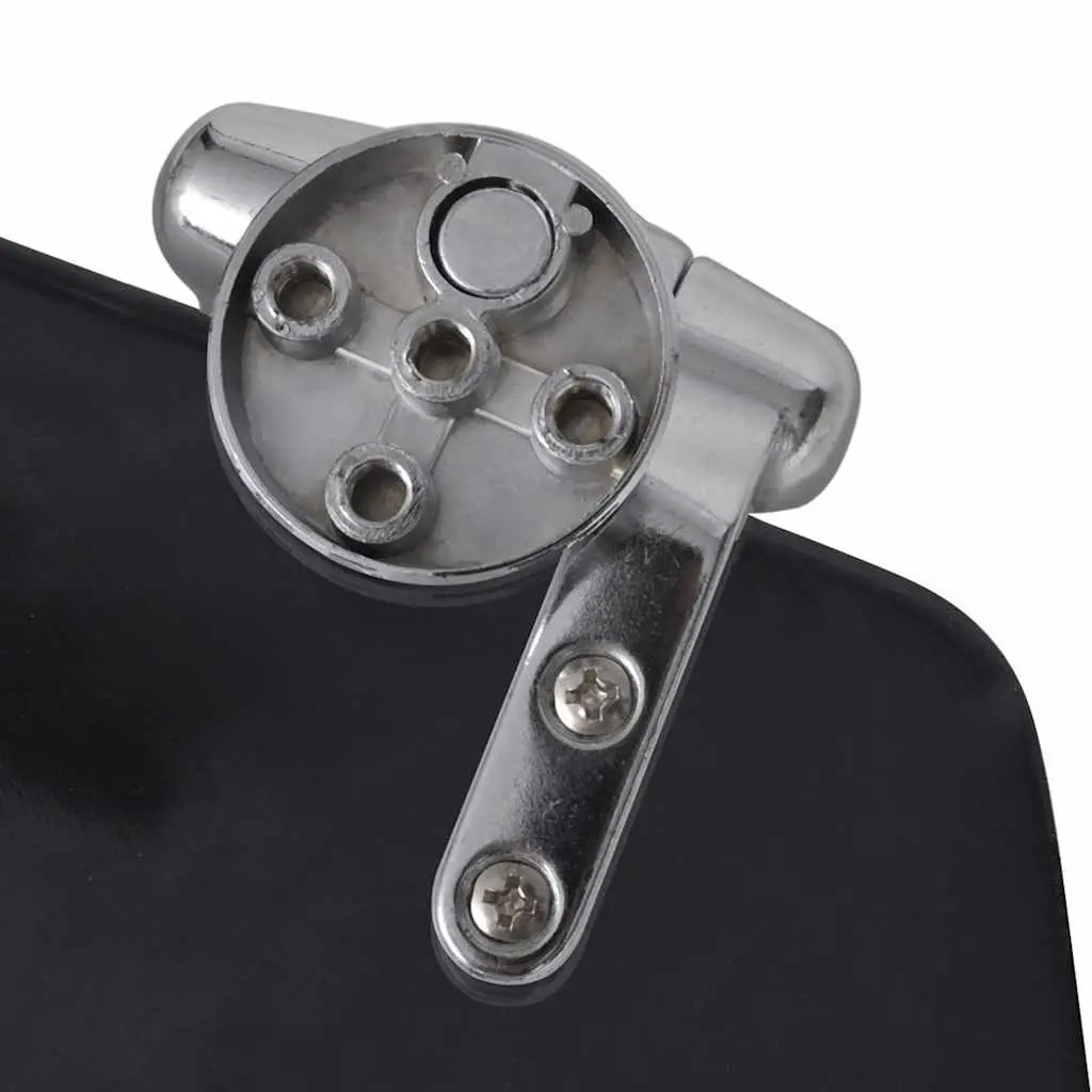 Black Toilet Seat with Soft Close Lid MDF Durable Chrome-Zinc Hinges Adjustable