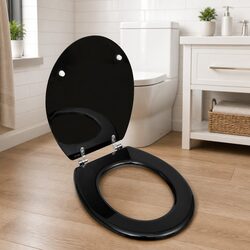 Universal Toilet Seat Specifications: MDF, Chrome Hinges, Adjustable