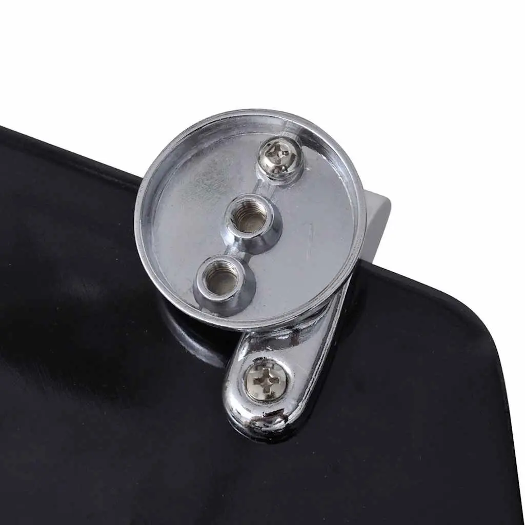 Universal Toilet Seat with MDF Lid Black Durable Chrome Hinges Bathroom Fixture