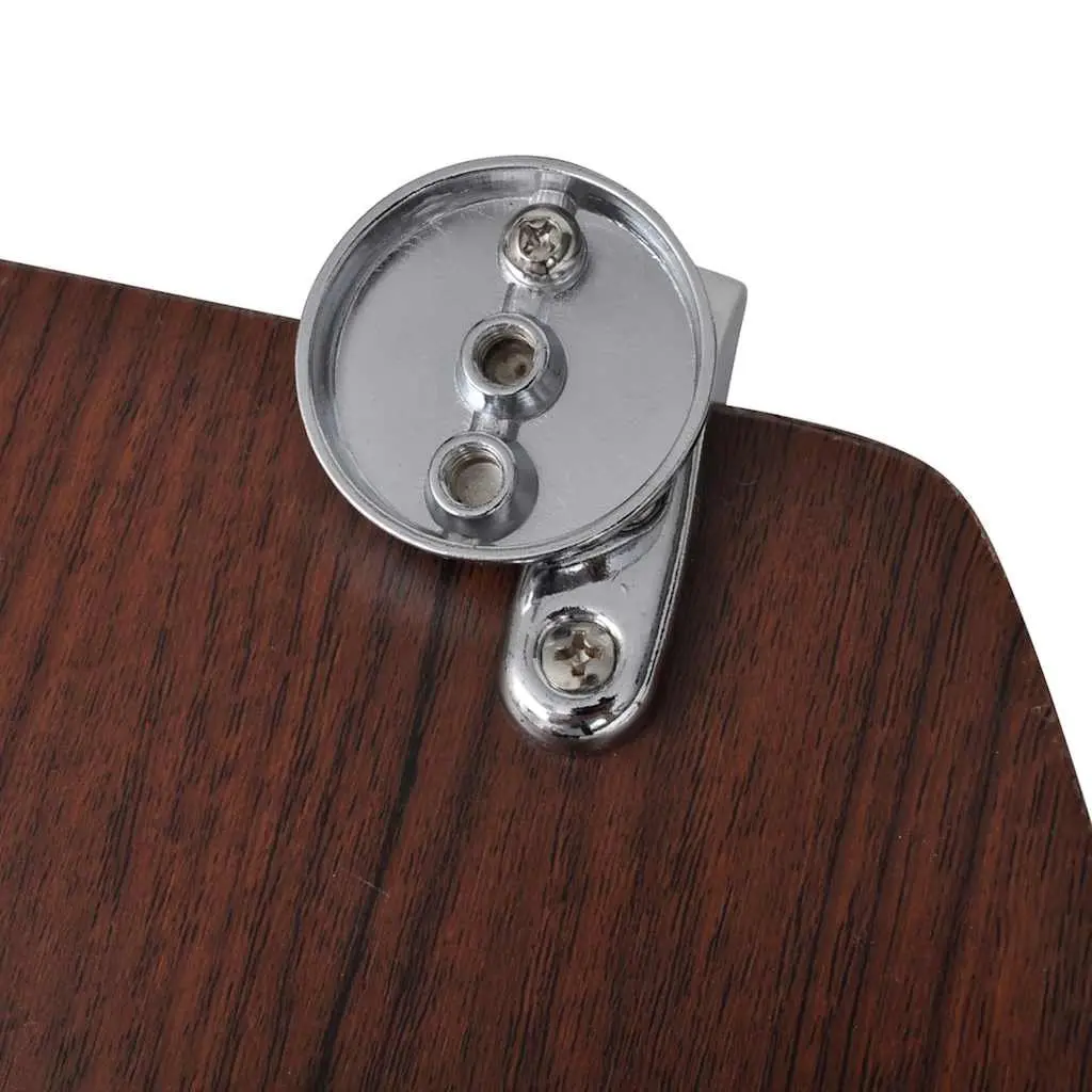 Universal WC Toilet Seat MDF Lid Brown Bathroom Fixture Durable Chrome Hinges
