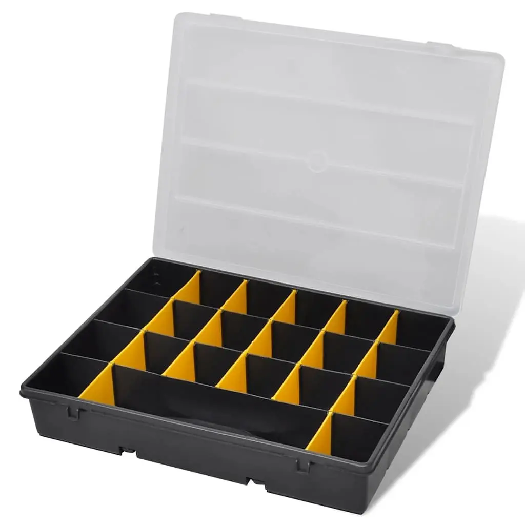 Set of 6 Tool Storage Boxes with 21 Compartments Each