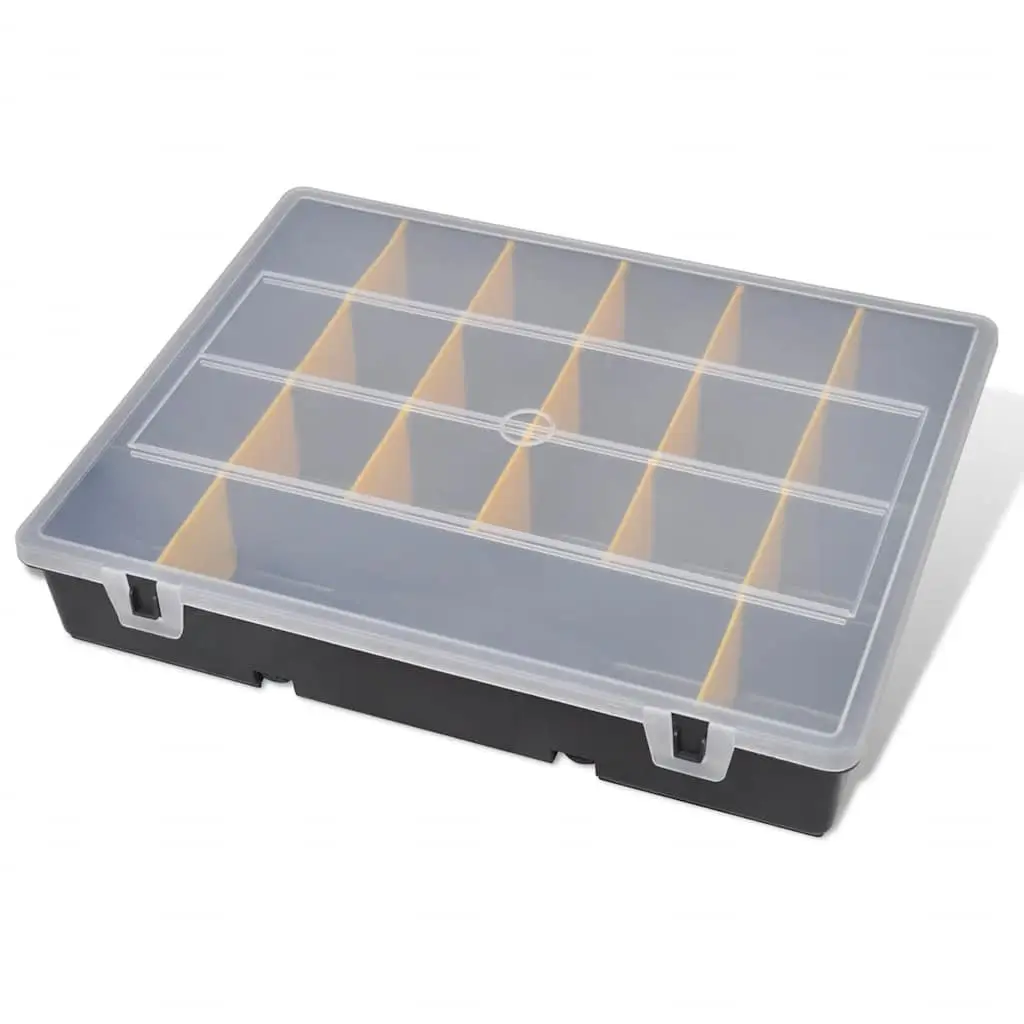 Set of 6 Tool Storage Boxes with 21 Compartments Each