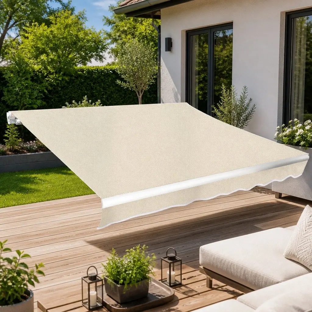 Awning Replacement Fabric Canvas Cream for Garden 3x2.5m UV Resistant Polyester
