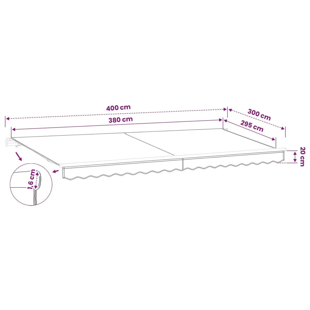 Awning Replacement Fabric 4x3 m, Cream