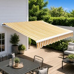 Awning Fabric Replacement Yellow White 4x3m Dimensions