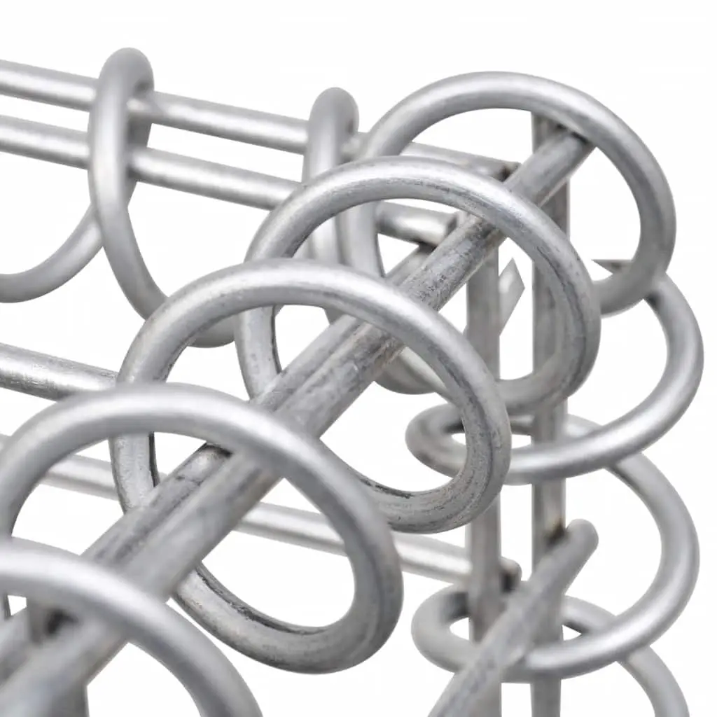 Gabion Basket for Landscape Construction 100x30x30cm Silver Galvanised Steel