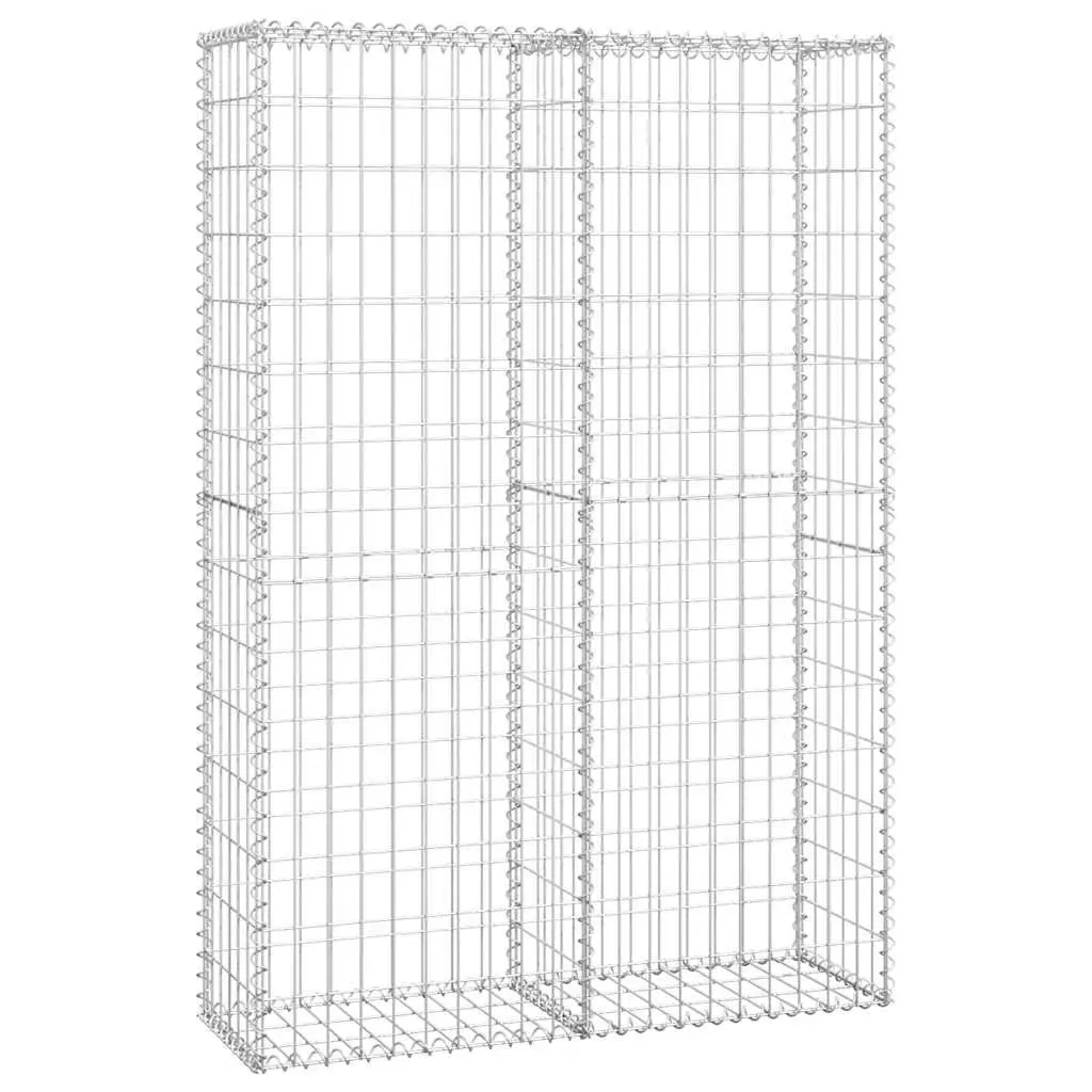 Gabion Basket for Garden Use 150 x 100 x 30 cm Galvanised Steel with Lids