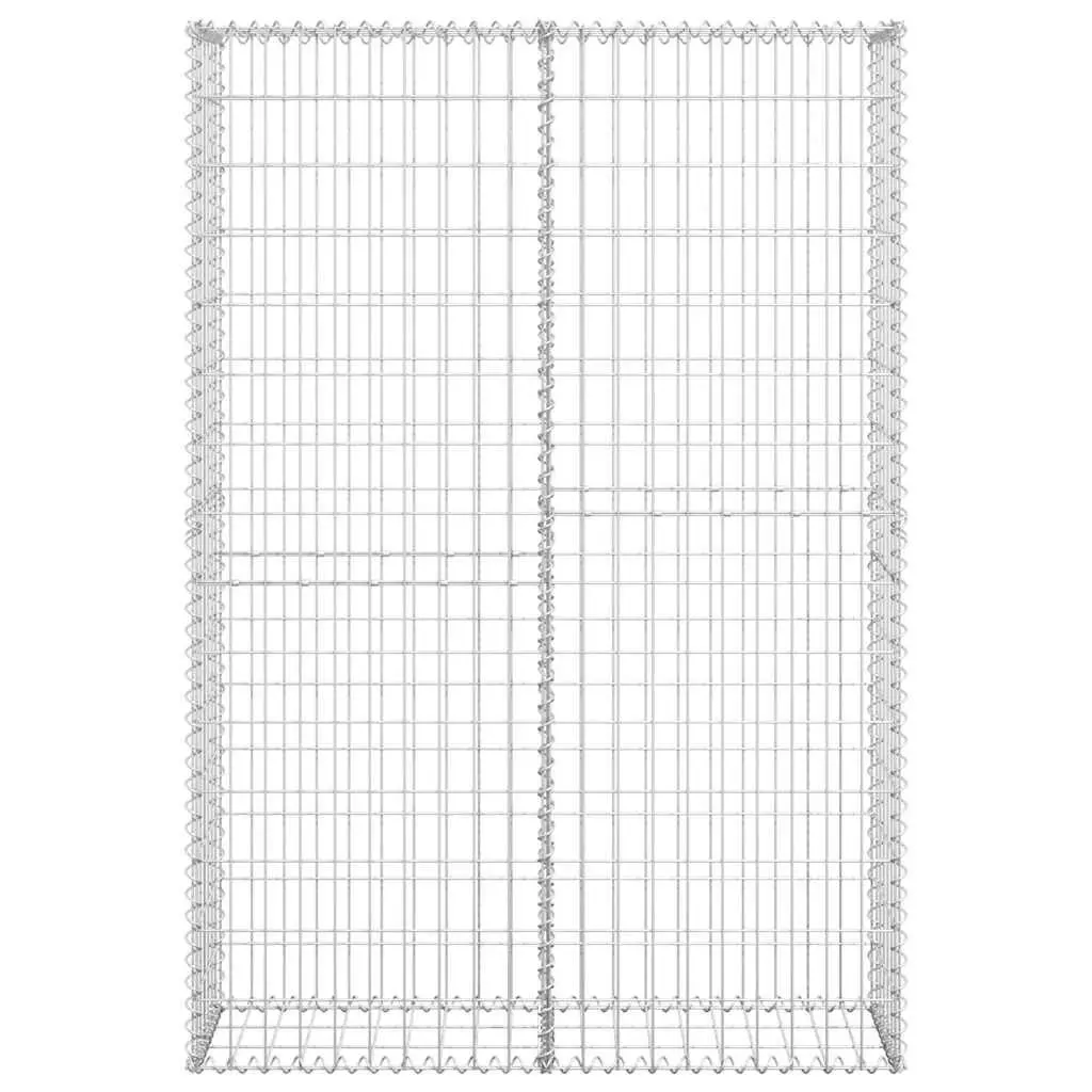 Gabion Basket for Garden Use 150 x 100 x 30 cm Galvanised Steel with Lids