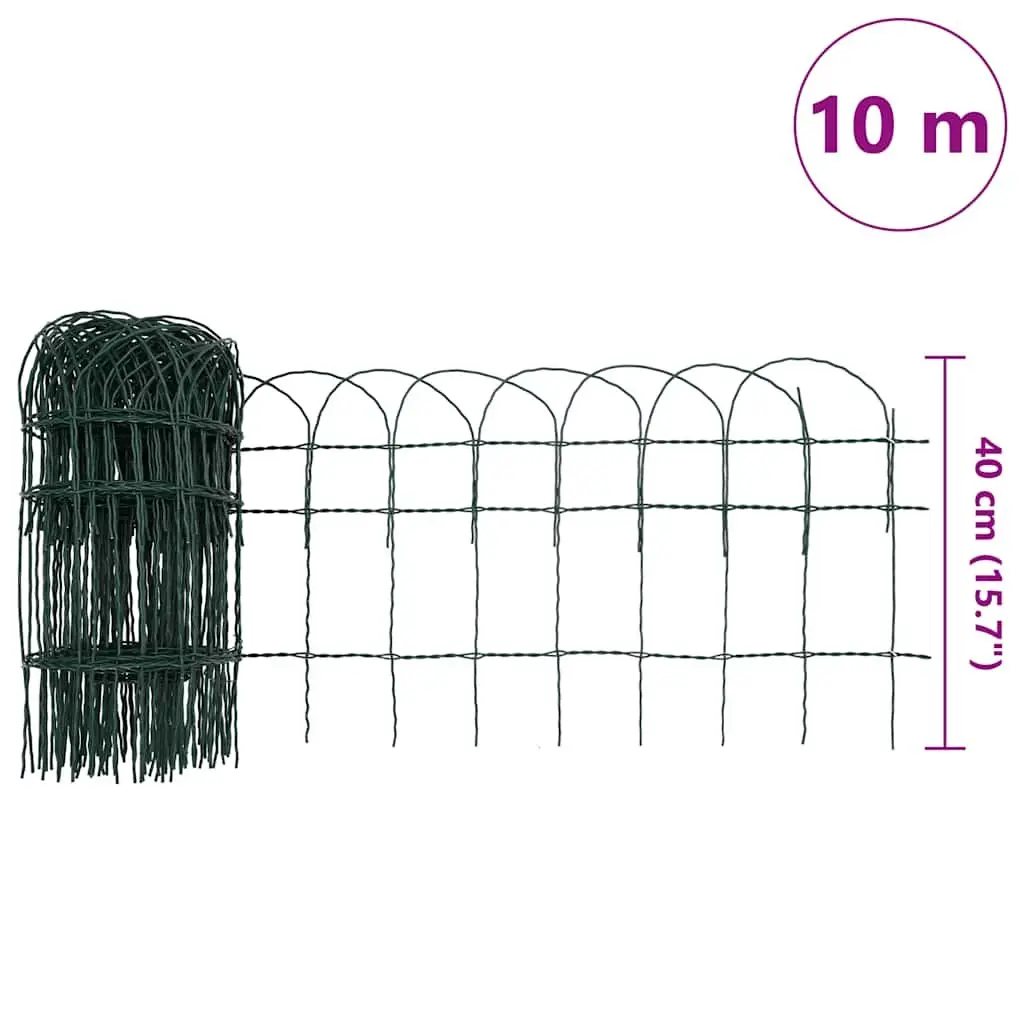 Garden Border Fence Edging 10 m Green Decorative Wire Yard Lawn Protection