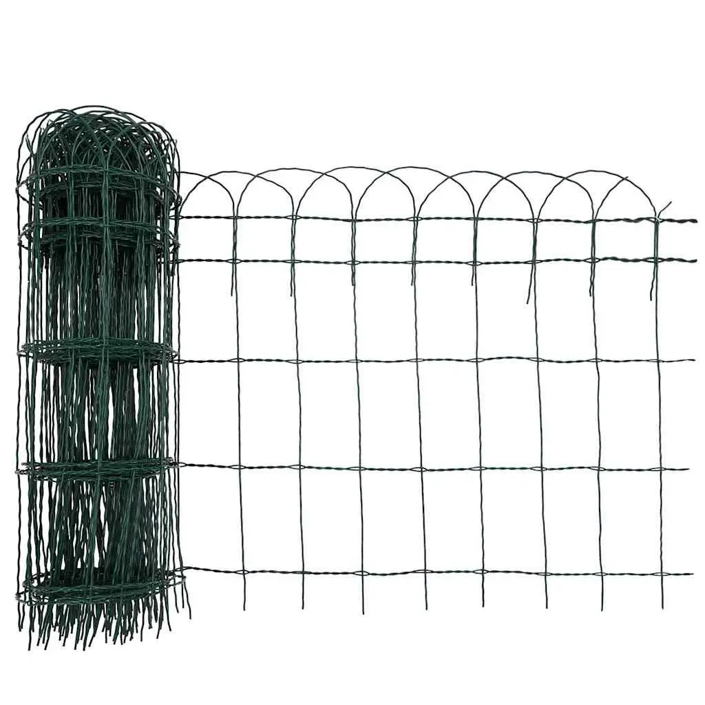 Garden Border Fence Edging Outdoor 10m Green Iron Wire Barrier