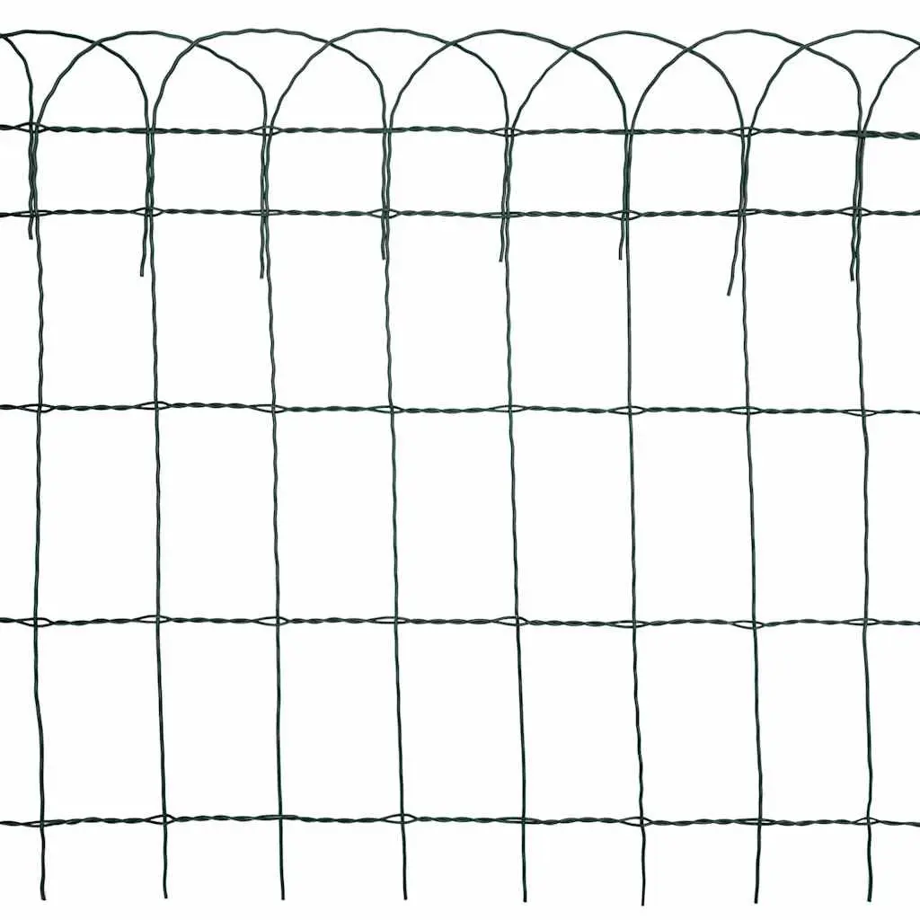 Garden Border Fence Edging Outdoor 10m Green Iron Wire Barrier