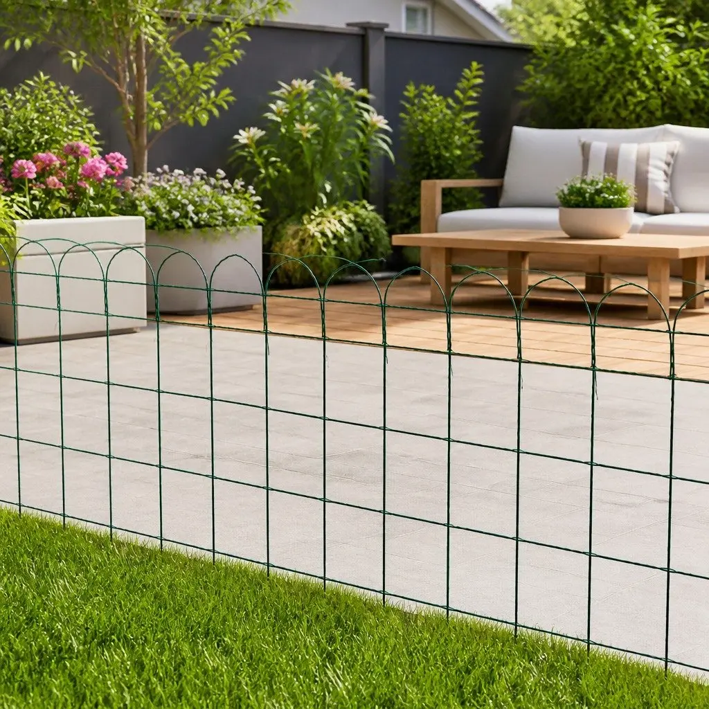Garden Border Fence Iron Wire Edging 25m Outdoor Use Green