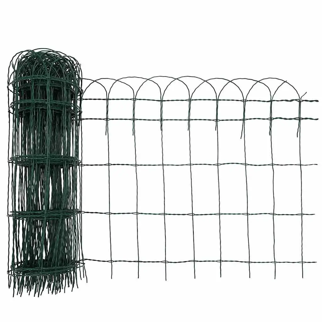 Garden Border Fence Iron Wire Edging 25m Outdoor Use Green