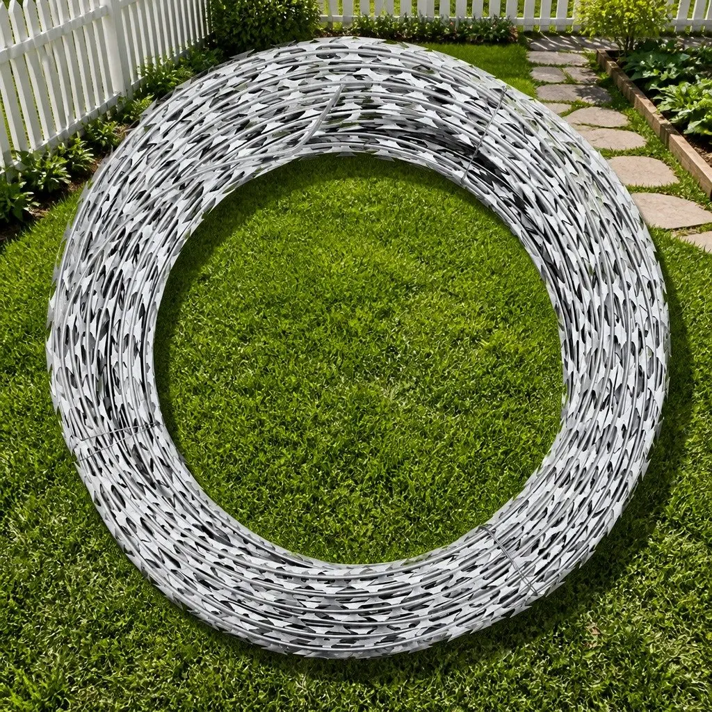 Razor Wire Helical Roll for Garden Yard Security 60m Galvanised Steel