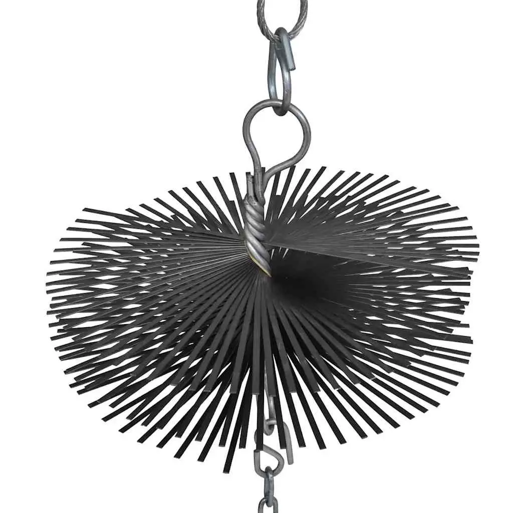 Round Chimney Cleaning Brush 20cm Diameter Durable Cleaner Tool with Chain Ball