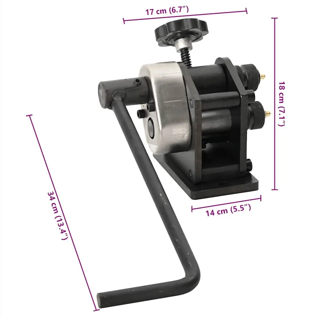 Manual Roll Bending Machine for Flat Bars Solid Bars Workbench Mounted