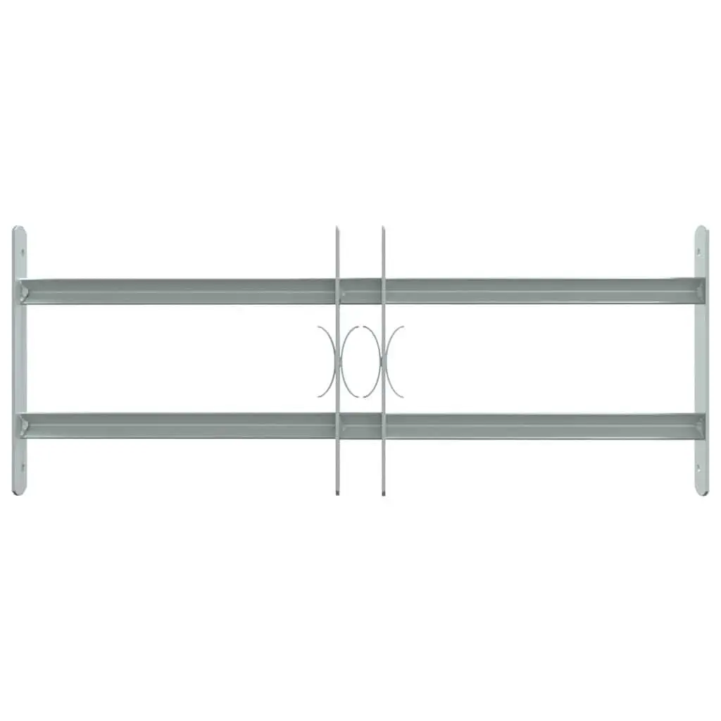 Adjustable Window Security Grille Silver 500-650 mm Galvanised Steel 2 Crossbars