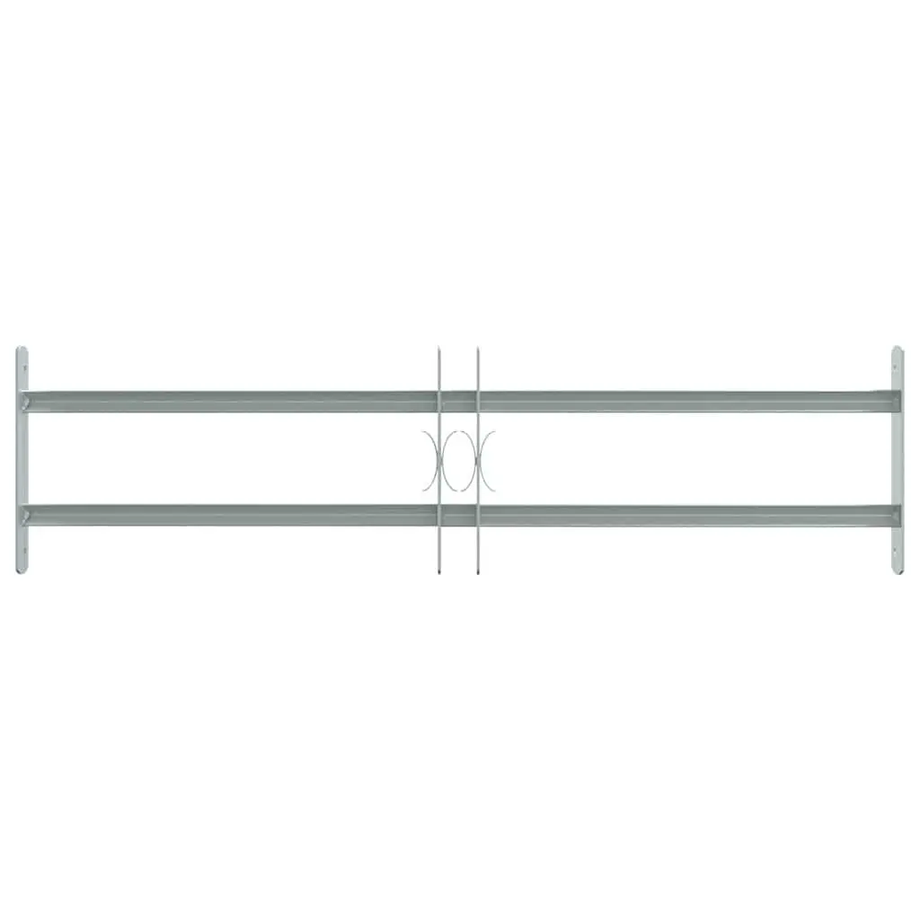 Adjustable Security Grille for Windows Silver 2 Crossbars 700-1050 mm Protection