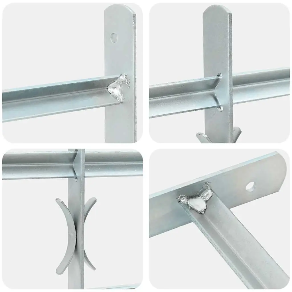 Adjustable Security Grille for Windows Silver 2 Crossbars 700-1050 mm Protection