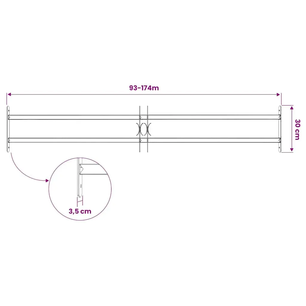 Adjustable Window Security Grille Silver 2 Crossbars 1000-1500mm Protection
