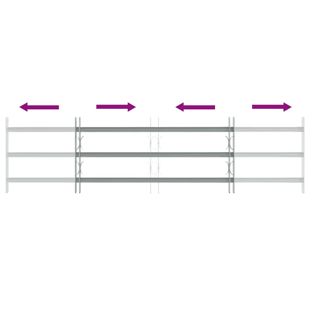 Security Grille Window 3 Crossbars, Adjustable 1000-1500mm